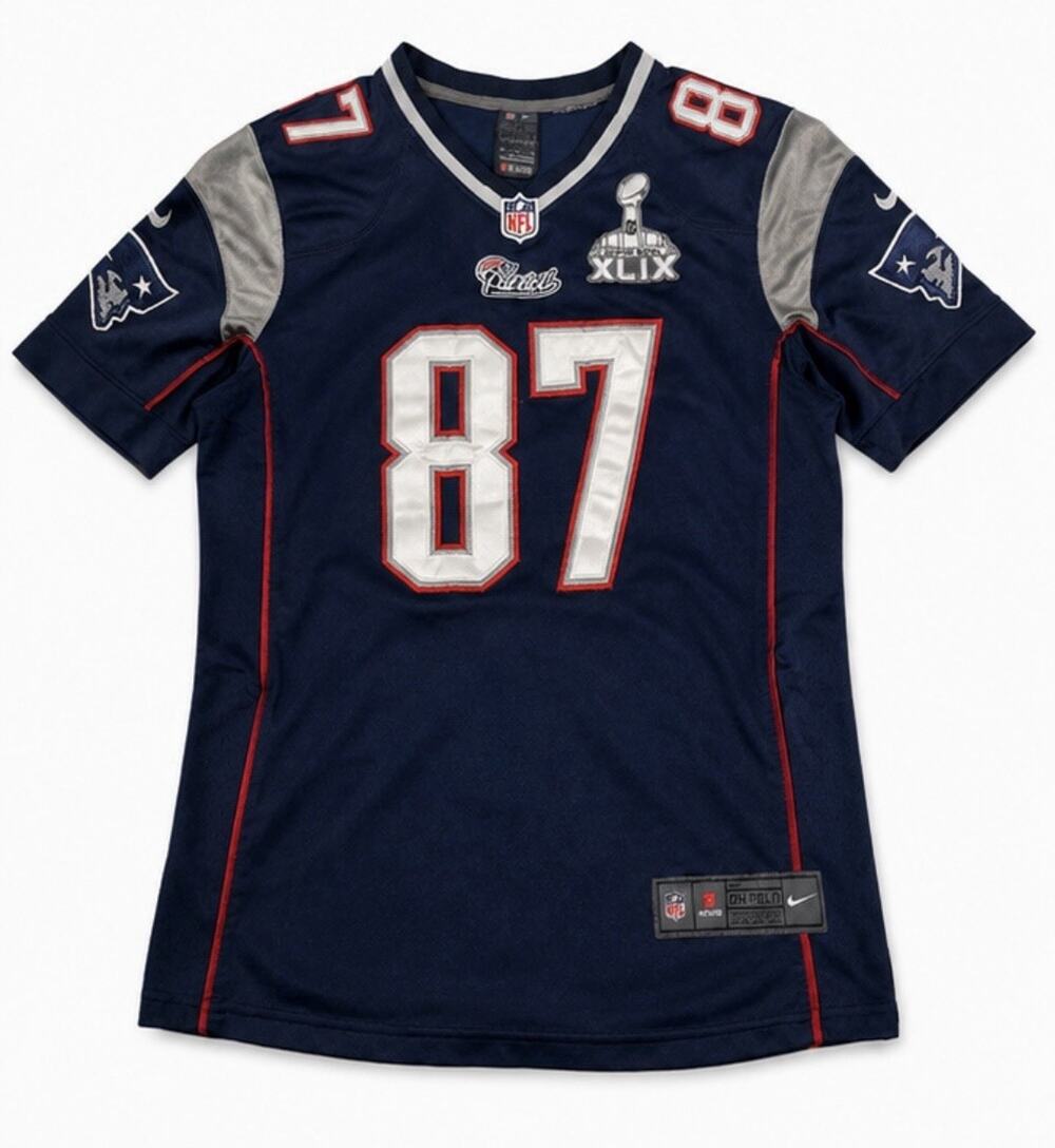 Nike Rob Gronkowski #87 Patriots Super Bowl XLIX Jersey Women’s XXL Stitched